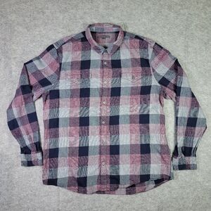 John Varvatos Dale Western Style Flannel Plaid Casual Button Up Shirt  Men's XXL